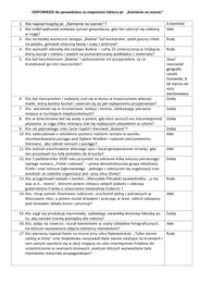 sprawdzian ze znajomości treści lektury pt. "Kamienie na szaniec"