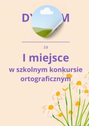 Dyplomy - konkurs ortograficzny