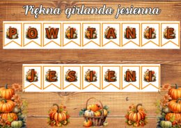 PRZEPIĘKNA JESIENNA GIRLANDA Z ILUSTRACJAMI