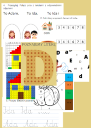 Poznajemy literę D - zadania z literą