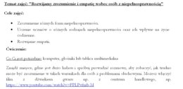 Konspekt zajęć. Dzień osób z niepełnosprawnością. Rewalidacja. Godzina wychowawcza. Pedagog specjalny.