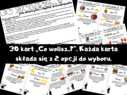 Kreatywne matematyczne karty: Co wolisz..? - pole powierzchni i objętość graniastosłupów (prostopadłościany, sześciany, graniastosłupy proste)
