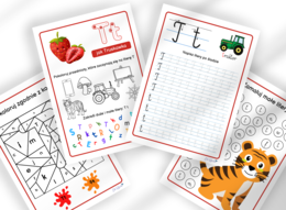 ALFABET DUŻY ZESTAW 92 karty pracy - litery - pisanie i rozpoznawanie, pisanie po śladzie, motoryka mała, grafomotoryka, zerówka, klasa 1