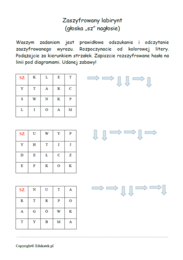 Zaszyfrowany labirynt - zabawy logopedyczne i nauka czytania