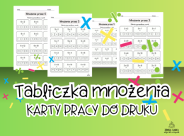 Karty pracy z tabliczki mnożenia – „Pokoloruj prawidłowy wynik” (Zestaw 10 kart PDF)