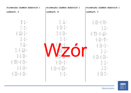 Arytmetyka ułamków dodatnich i ujemnych | matematyka | 26 kolumn