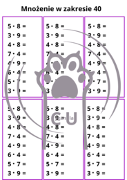 Tabliczka mnożenia – 22 karty pracy do kopiowania / wklejek – klasy 1–3