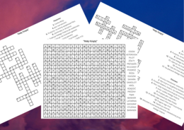 "MAŁY KSIĄŻĘ" - krzyżówka, wykreślanka - lektury obowiązkowe kl.7-8