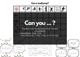 Gry do ćwiczenia czasownika CAN + free time activities dla młodszych dzieci