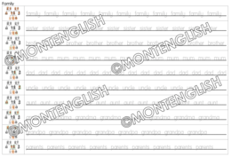 Nauka pisania po śladzie: Family TRACING