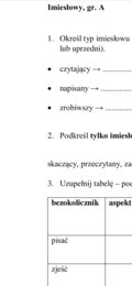 Imiesłowy - kartkówka