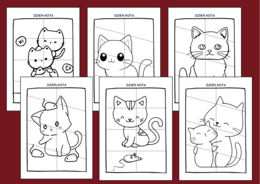 🖤🐱DZIEŃ KOTA – układanki – układanka - puzzle – kolorowanka – kolorowanki - 12 szt. – biblioteka – świetlica – przedszkole - Dzień Czarnego Kota