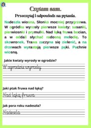 Wiosna- karty pracy klasa 1 (dodatkowe)