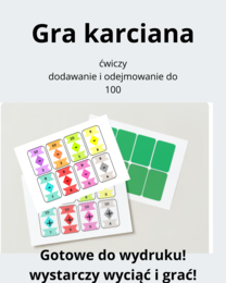 Gra karciana "WOJNA"- dodawanie i odejmowanie w zakresie 100.