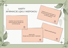 Karty afirmacji dla uzdrowienia z lęku i niepokoju.