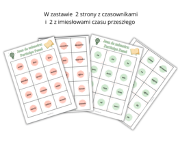Karty z czasownikami do gry memory i nauki imesłowów czasu przeszłego, język francuski, passé composé, participe passé