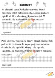 Odejmowanie w zakresie 50. Rozbudowane zadania z treścią- 10 kart pracy.