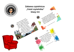 „Fotel czytelnika – zabawa czytelnicza z lekturą”