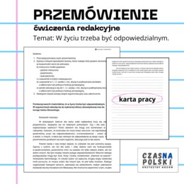 Przemówienie – ćwiczenia redakcyjne (karta pracy)