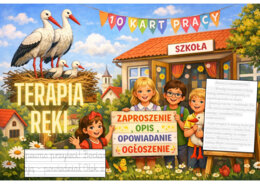 🌟  10 wiosennych  kart pracy opowiadanie, opis, ogłoszenie, zaproszenie - pisanie po śladzie + piosenka 🌟