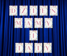Kwiatowy napis "Dzień Mamy i Taty"