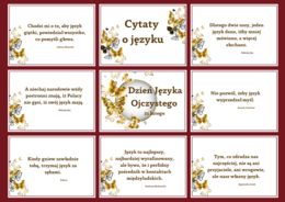 DZIEŃ JĘZYKA OJCZYSTEGO – cytaty – GAZETKA – 21 str. – fiszki – biblioteka - wersja 2