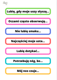 Tożsamość - Poznaję siebie - Zmysły