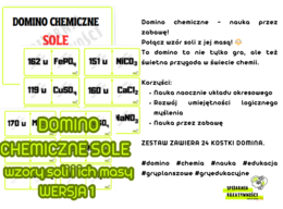 DOMINO CHEMICZNE SOLE wzory soli i ich masy WERSJA 1