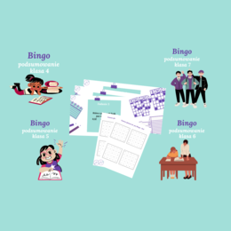 Zestaw Bingo podsumowanie dla klasy 4, 5,6 oraz 7.