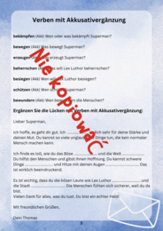 Die Superhelden A2 niemiecki scenariusz:tekst, ćwiczenia,odmiana przymiotnika po rodzajniku nieokreślonym