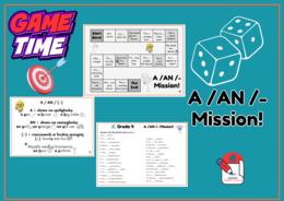 A/ AN/ - MISSION! - GRA- WKLEJKA- ĆWICZENIE (30 zdań)