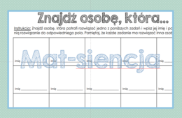 Znajdź osobę która...