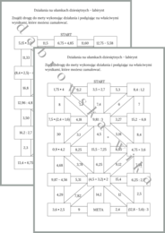 Działania na ułamkach dziesiętnych - labirynt