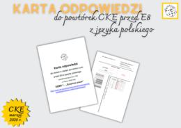 Karta odpowiedzi do do powtórek CKE przed E8  z języka polskiego - DZIEŃ 7. "Syzyfowe prace"