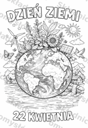 DZIEŃ ZIEMI - darmowa kolorowanka do druku; gratis; plakat; dekoracja