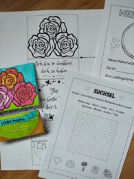 Język niemiecki - Meine Mama/ Muttertag - karta pracy plus kartka dla mamy