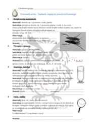 Badanie napięcia powierzchniowego- karta pracy-doświadczenie