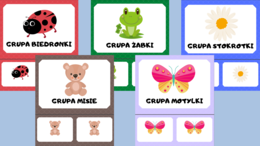 Znaczki na szafki + napis grupy