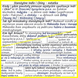Starożytne Indie i Chiny – notatka i karta pracy