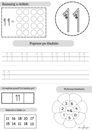 Pisownia cyfr od 0 do 21