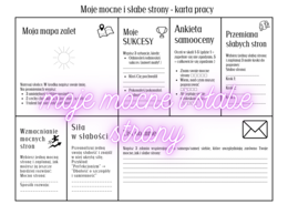 Karta pracy na godzinę wychowawczą - Moje mocne i słabe strony