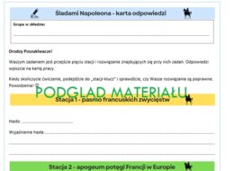 Okres napoleoński - stacje zadaniowe klasa 6