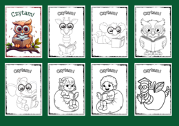 CZYTAM! - kolorowanka – kolorowanki – biblioteka – świetlica – przedszkole – 36 wersji