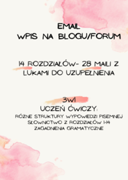 E8 Egzamin ósmoklasisty Uzupełnianie luk w wypowiedziach pisemnych - email, wpis na forum/blogu, notatka