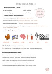 Kartkówka ortograficzna - ó i u, klasa 4