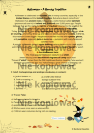 Karta pracy "Halloween - A Spooky Tradition" A2
