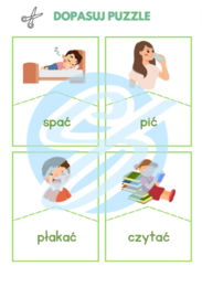 CZASOWNIKI CZĘŚCI MOWY PUZZLE UŁATWIAJĄCE NAUKĘ