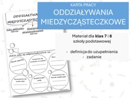 Fizyka 7 i 8. Karta pracy. ODDZIAŁYWANIA MIĘDZYCZĄSTECZKOWE. Właściwości materii.