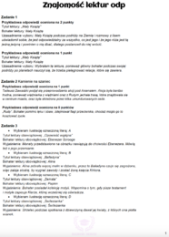 Zadania egzaminacyjne z j.polskiego - Znajomość lektur
