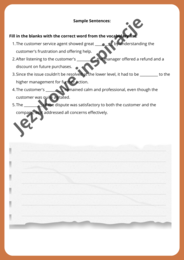 CUSTOMER SERVICE - gotowa lekcja dla dorosłych